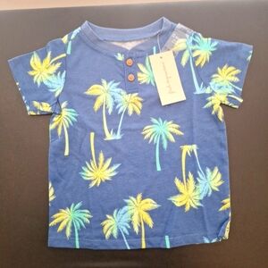 Baby Boy First Impressions Blue Palm Tree Pullover Button 12 Months
